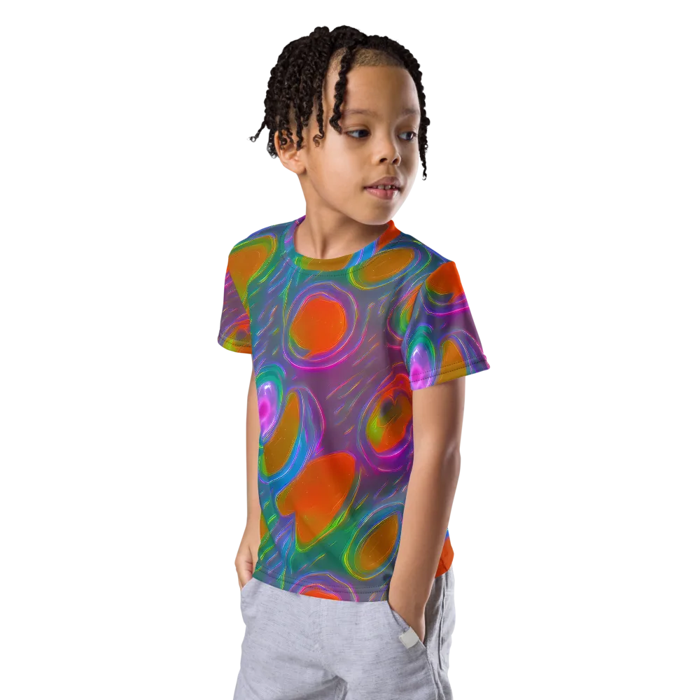 Prism Tide on Kids Crew Neck T-Shirt — Left Front