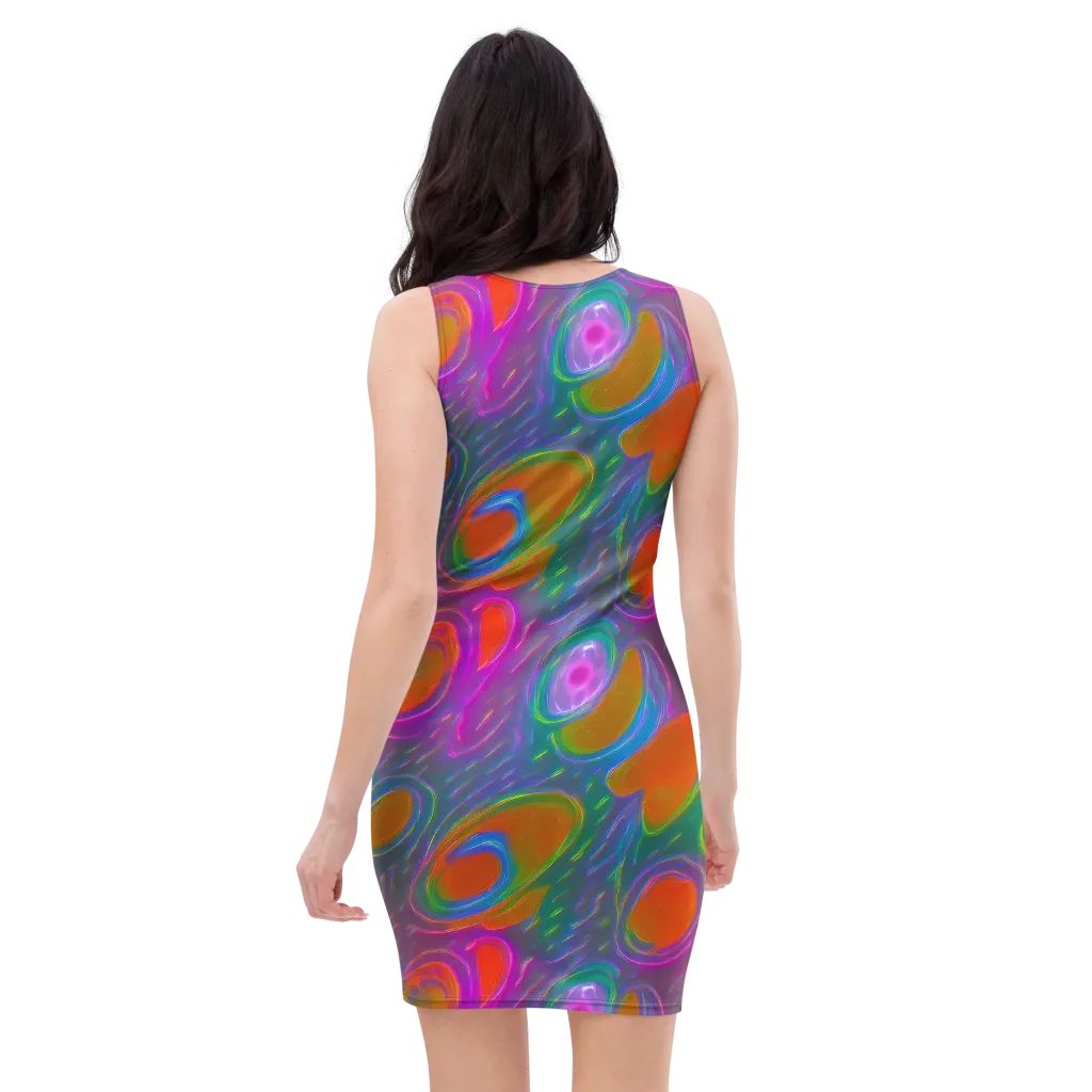 Prism Tide on Bodycon Dress — Back