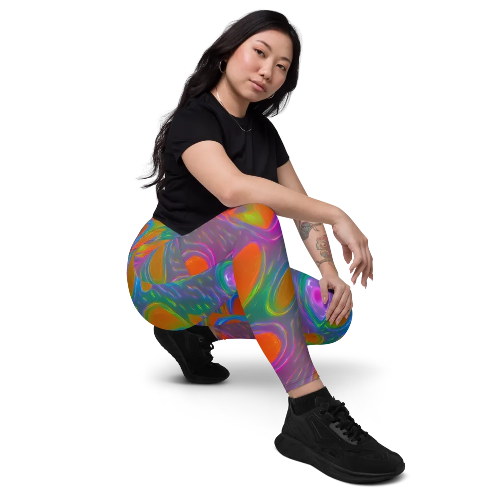 Prism Tide on Leggings with Pockets — Right Front