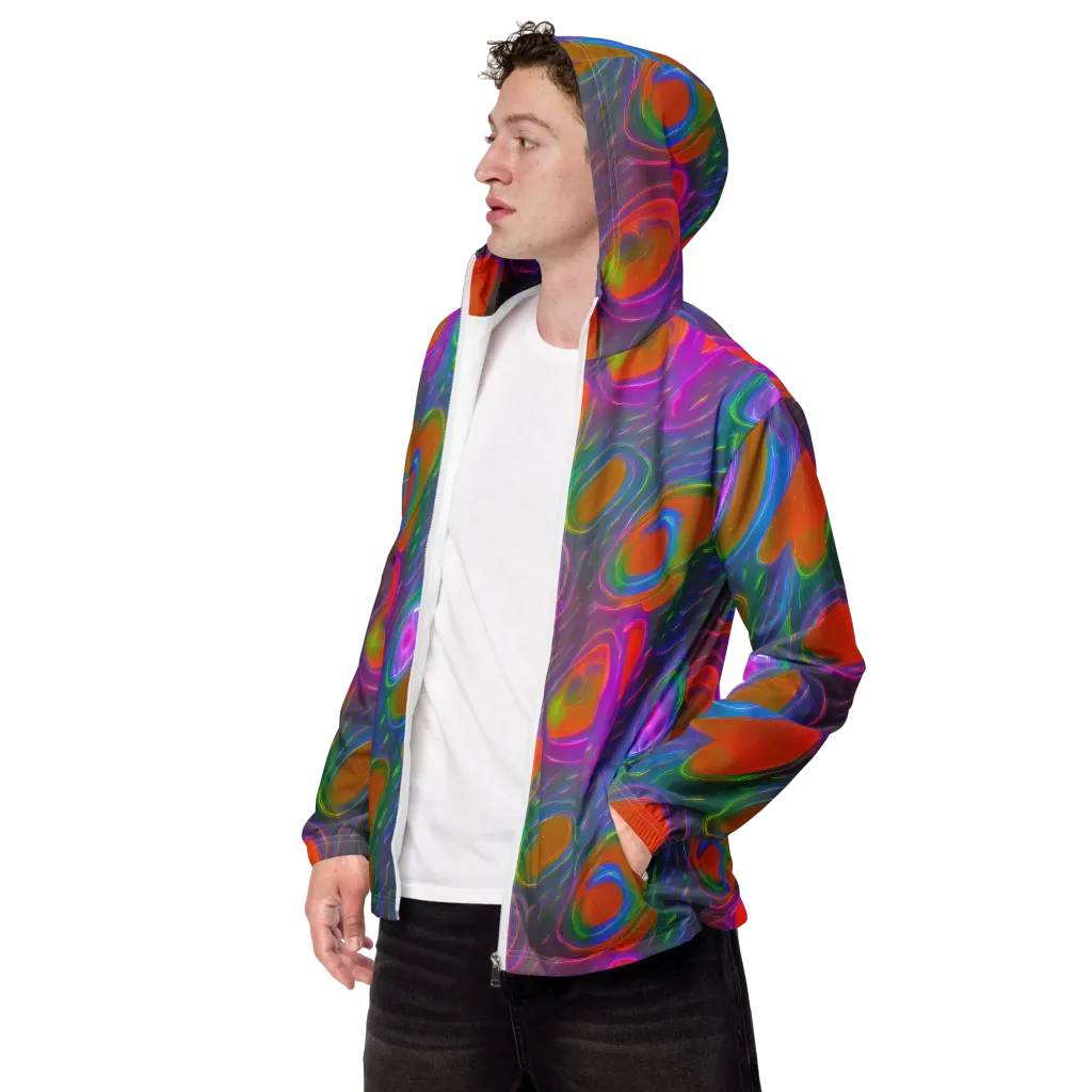 Prism Tide on Men's Windbreaker — Left Front