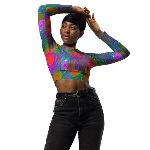 Prism Tide on a Long Sleeve Crop Top