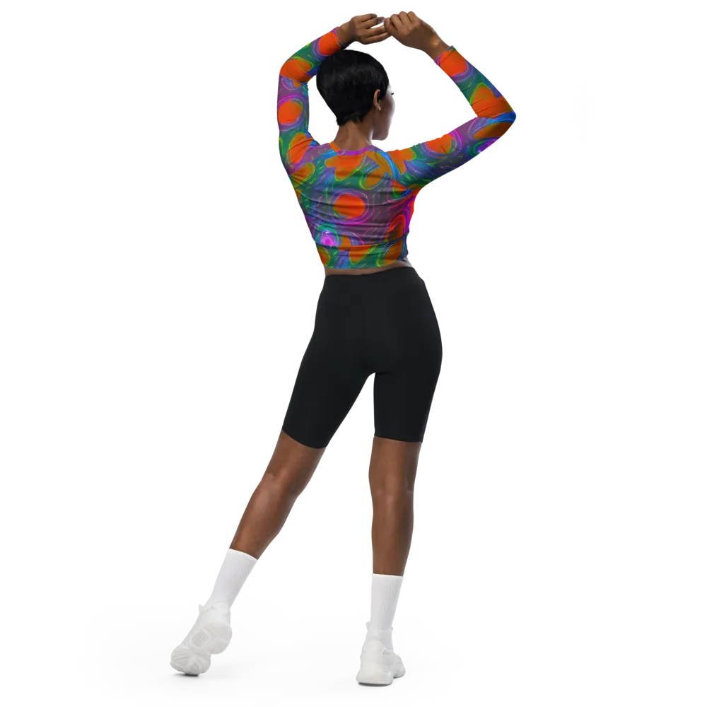 Prism Tide on Long Sleeve Crop Top — Back