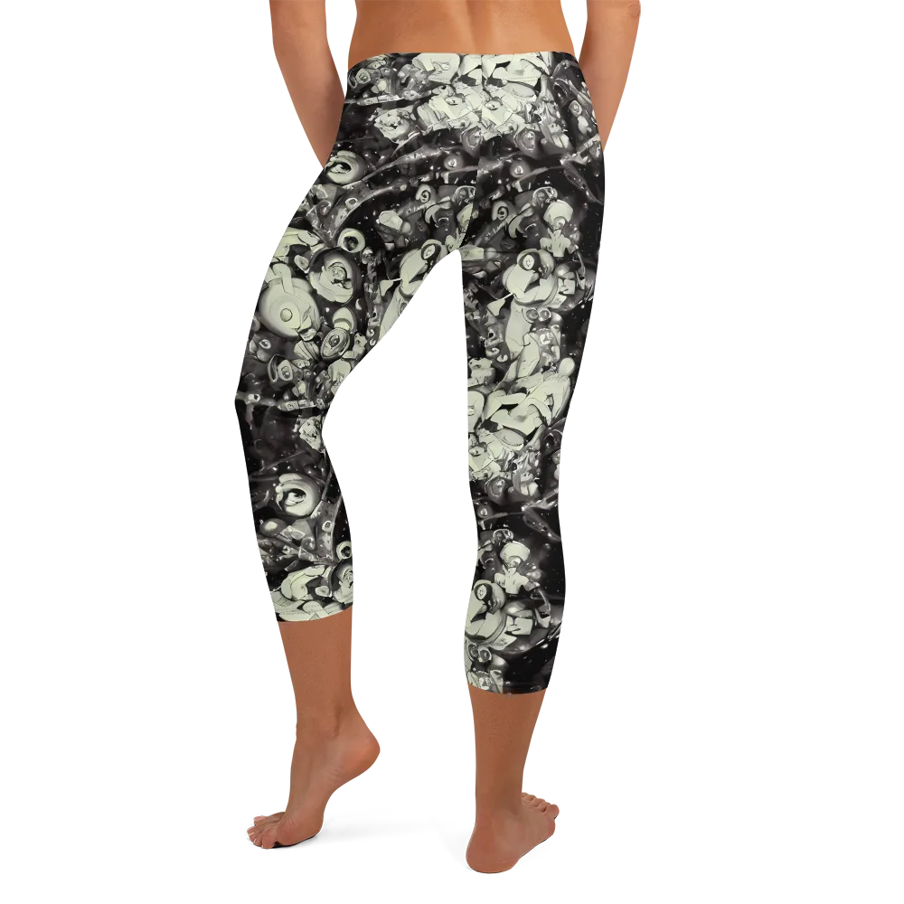 Nocturne Mosaic on Capri Leggings — Back