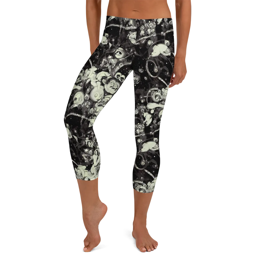 Nocturne Mosaic on Capri Leggings — Front