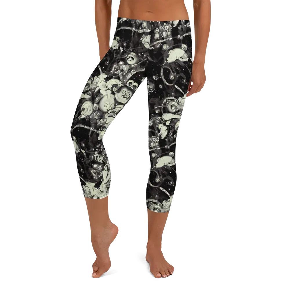 Nocturne Mosaic on Capri Leggings — Front