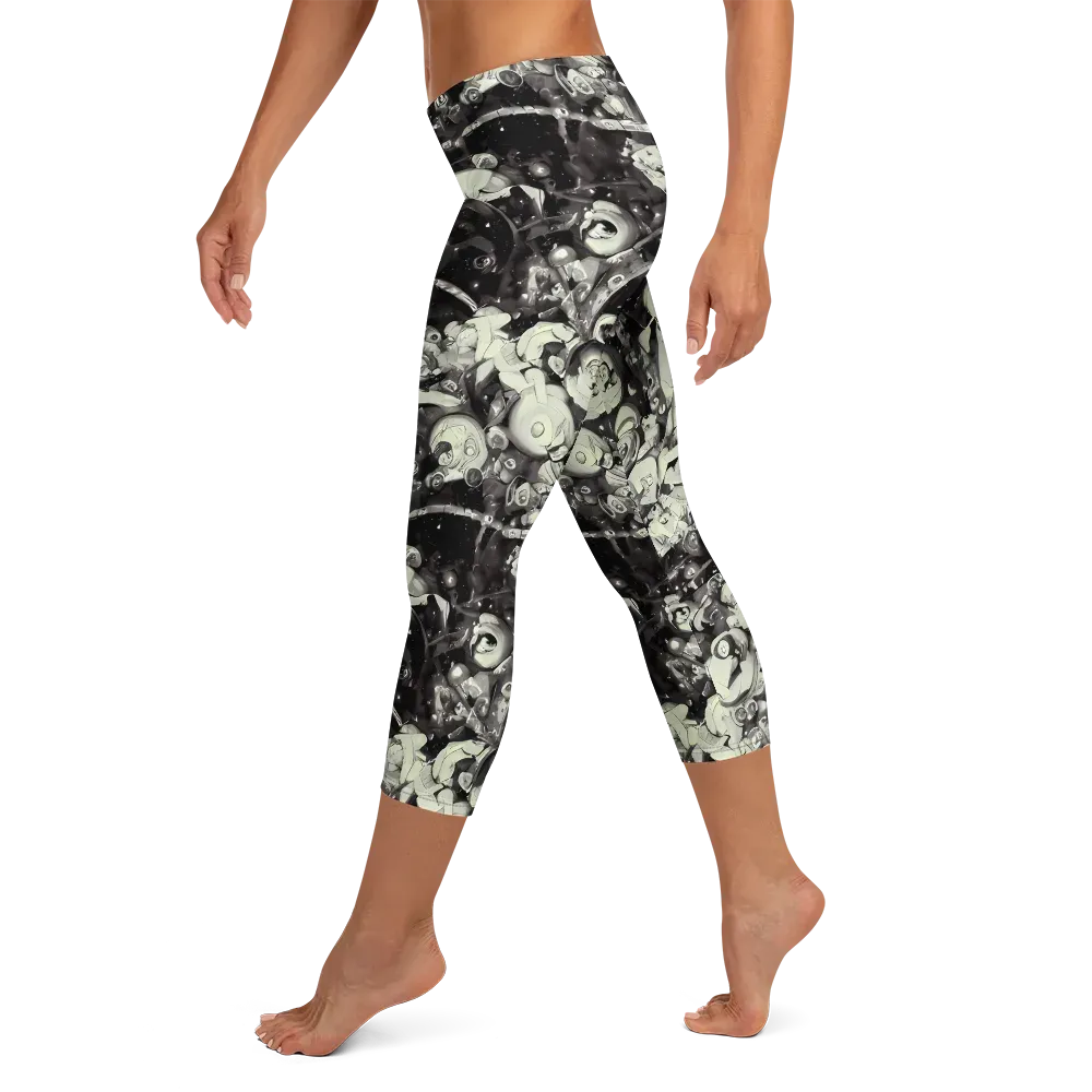 Nocturne Mosaic on Capri Leggings — Left