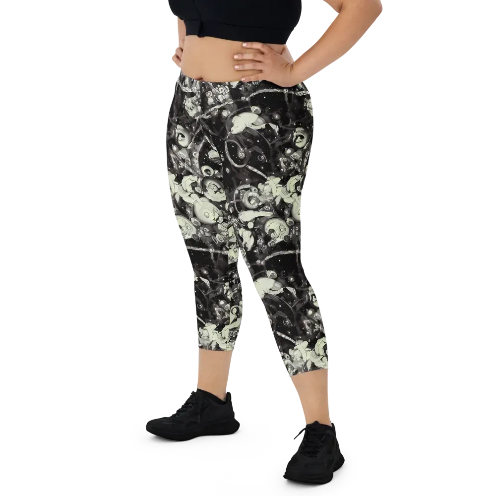 Nocturne Mosaic on Capri Leggings — Front