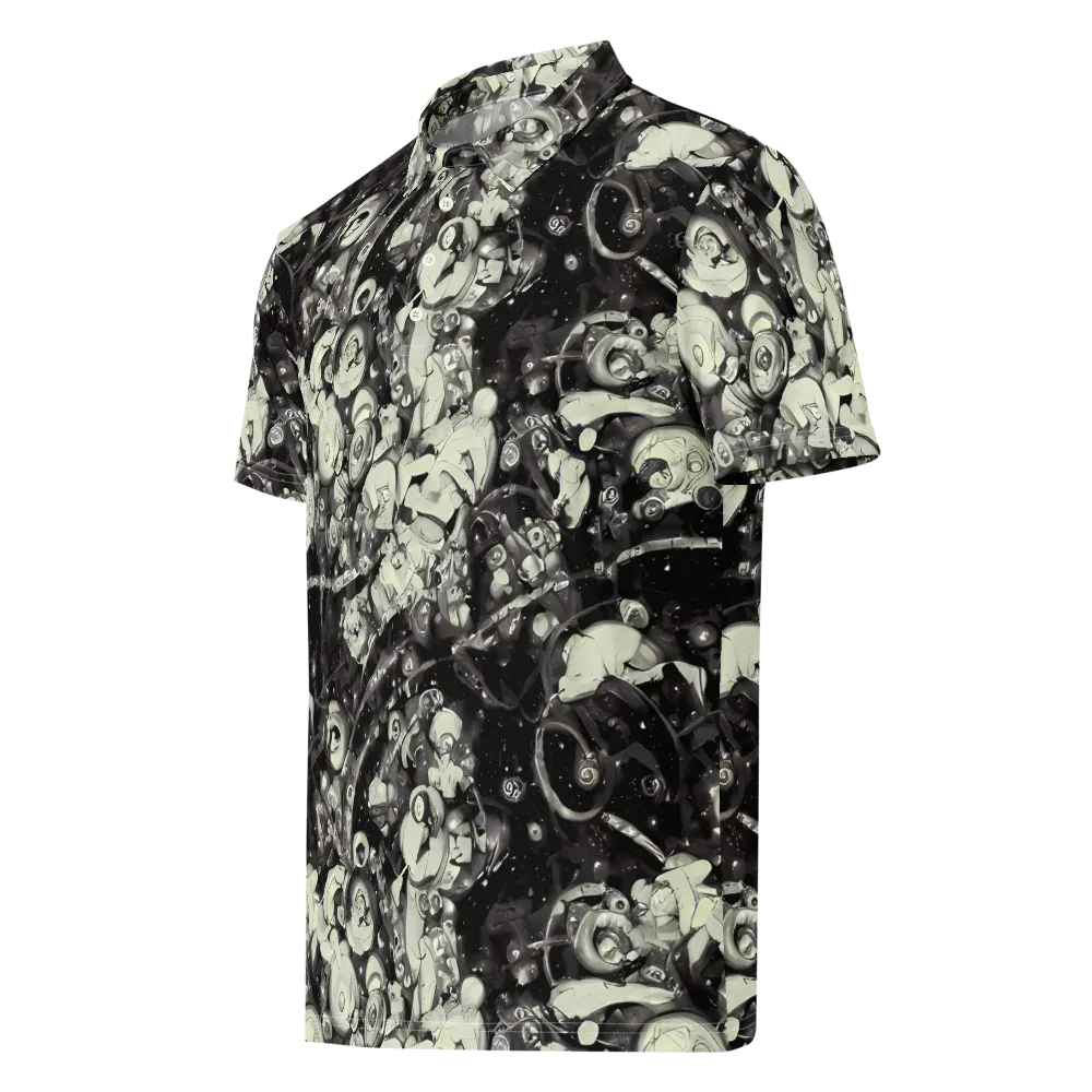 Nocturne Mosaic on Men's Slim Fit Polo Shirt — Left Front