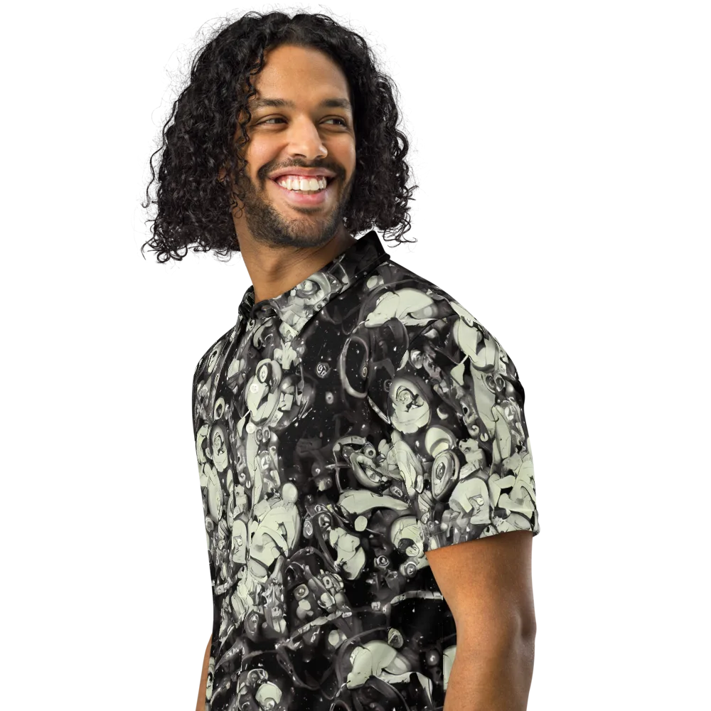 Nocturne Mosaic on Men's Slim Fit Polo Shirt — Left Front