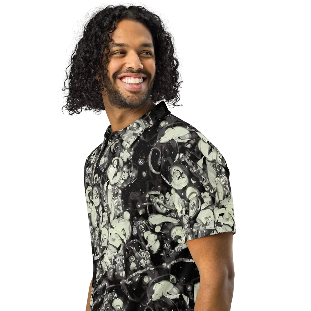 Nocturne Mosaic on Men's Slim Fit Polo Shirt — Left Front