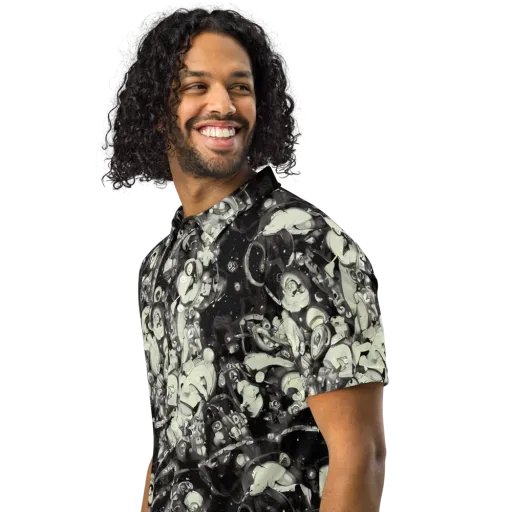 Nocturne Mosaic on a Men's Slim Fit Polo Shirt