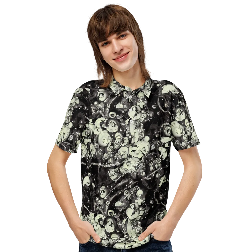 Nocturne Mosaic on Men's Slim Fit Polo Shirt — Front