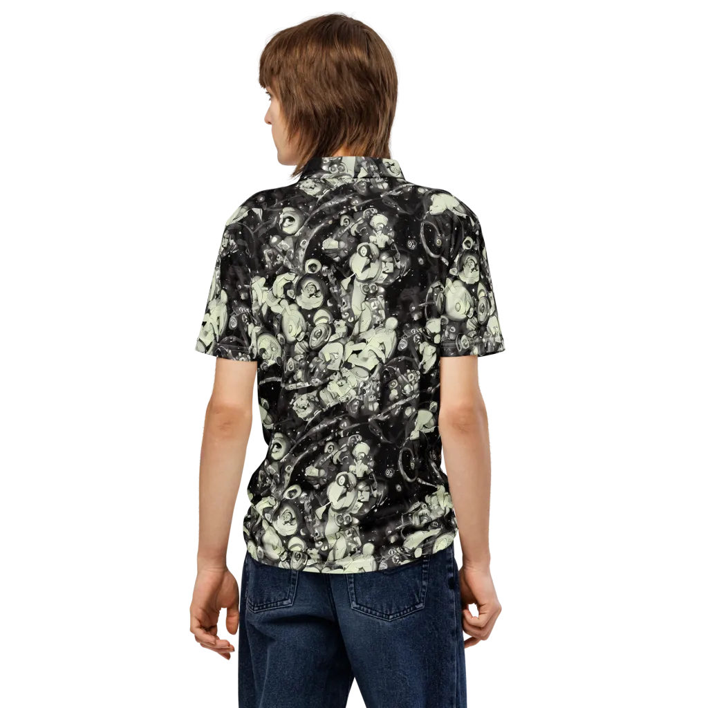 Nocturne Mosaic on Men's Slim Fit Polo Shirt — Back