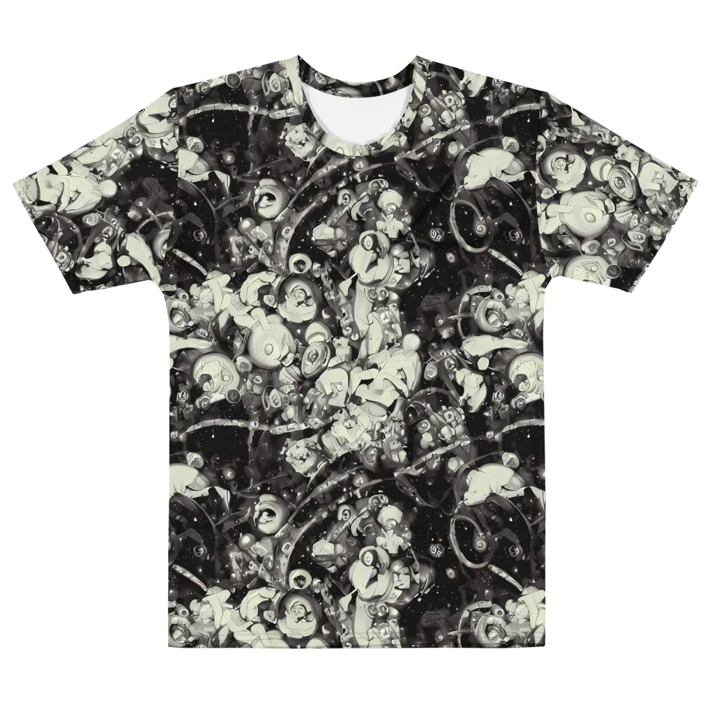 Nocturne Mosaic on Men's Cotton Crew Neck T-Shirt — Front