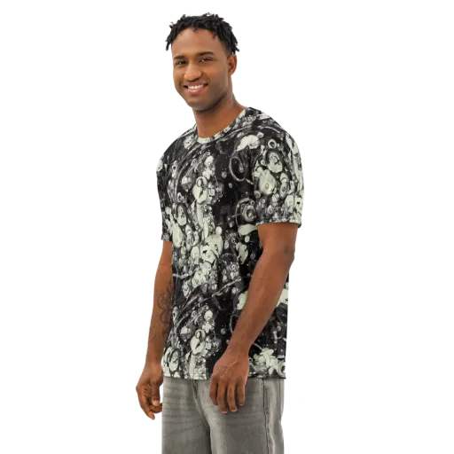 Nocturne Mosaic on a Men's Cotton Crew Neck T-Shirt
