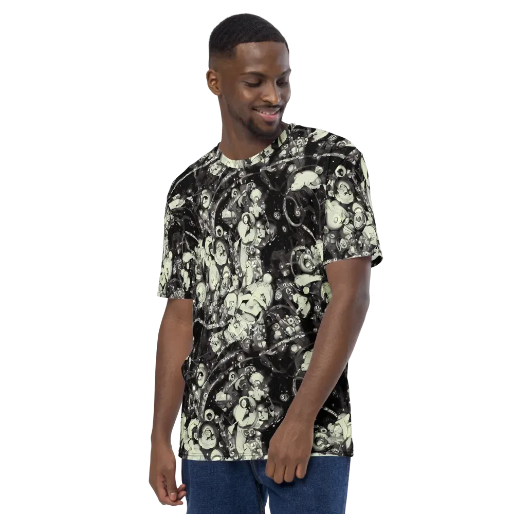Nocturne Mosaic on Men's Crew Neck T-Shirt — Left