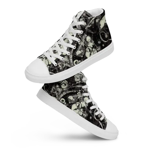 Nocturne Mosaic on a Men's High Top Canvas Shoes