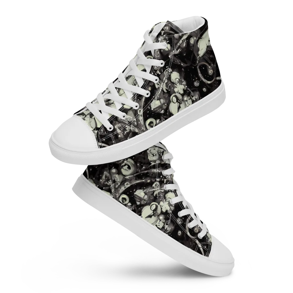 Nocturne Mosaic on Women's High Top Canvas Shoes — Front