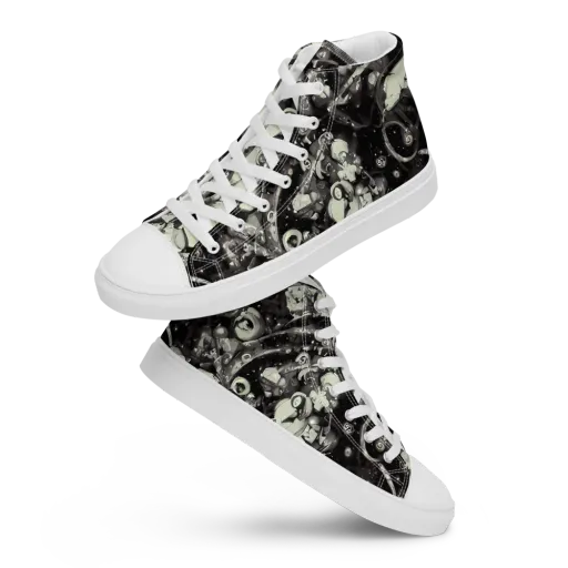 Nocturne Mosaic on a Women's High Top Canvas Shoes