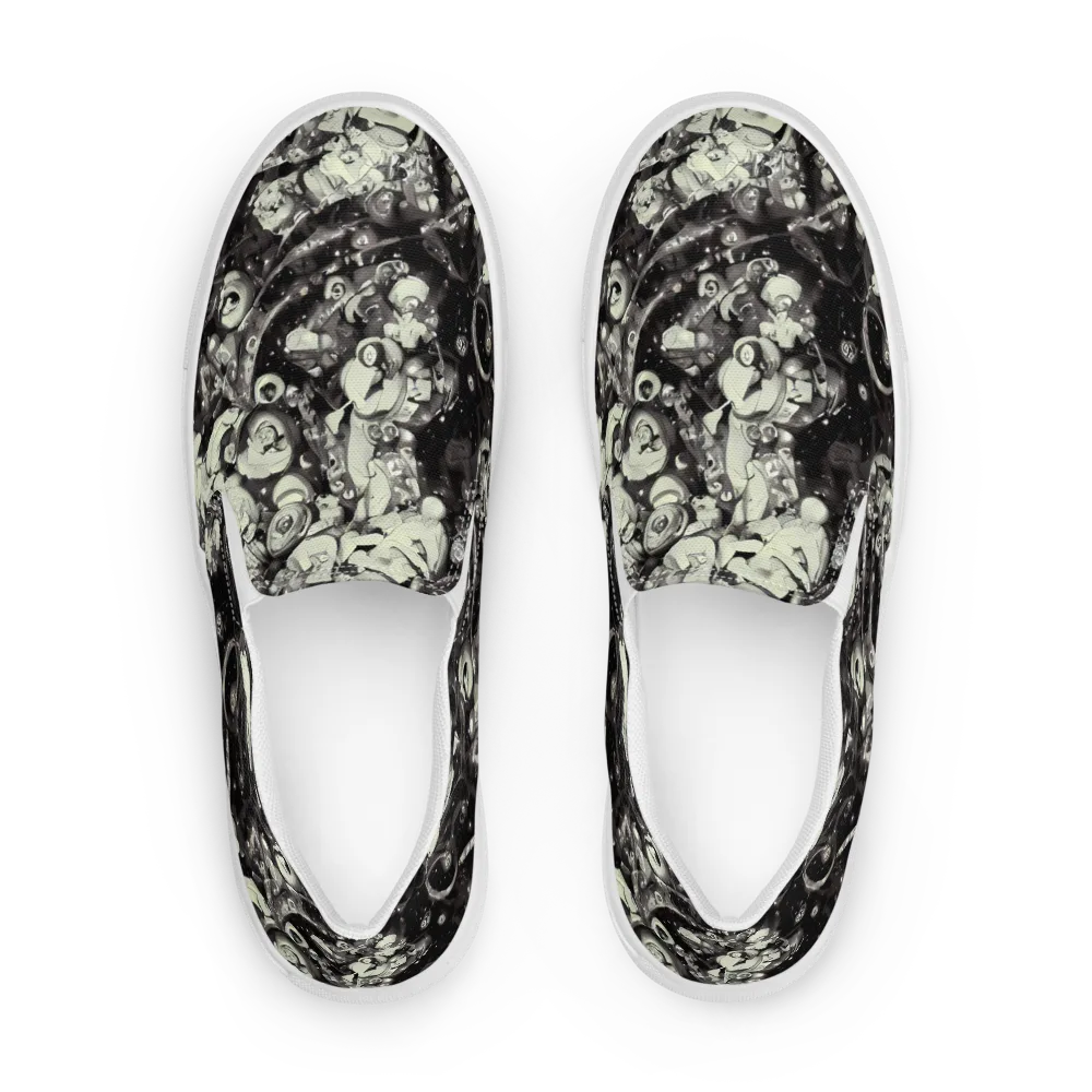 Nocturne Mosaic on Men's Slip-On Canvas Shoes — Front