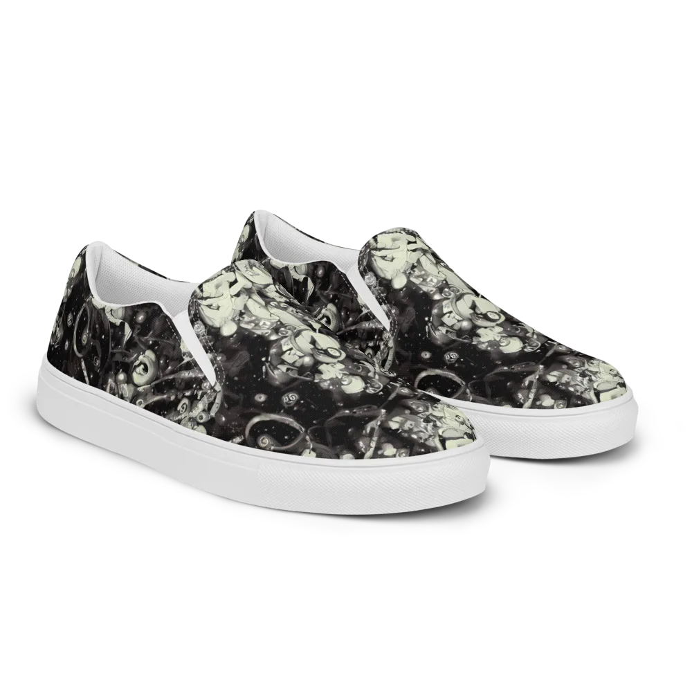 Nocturne Mosaic on Men's Slip-On Canvas Shoes — Right Front