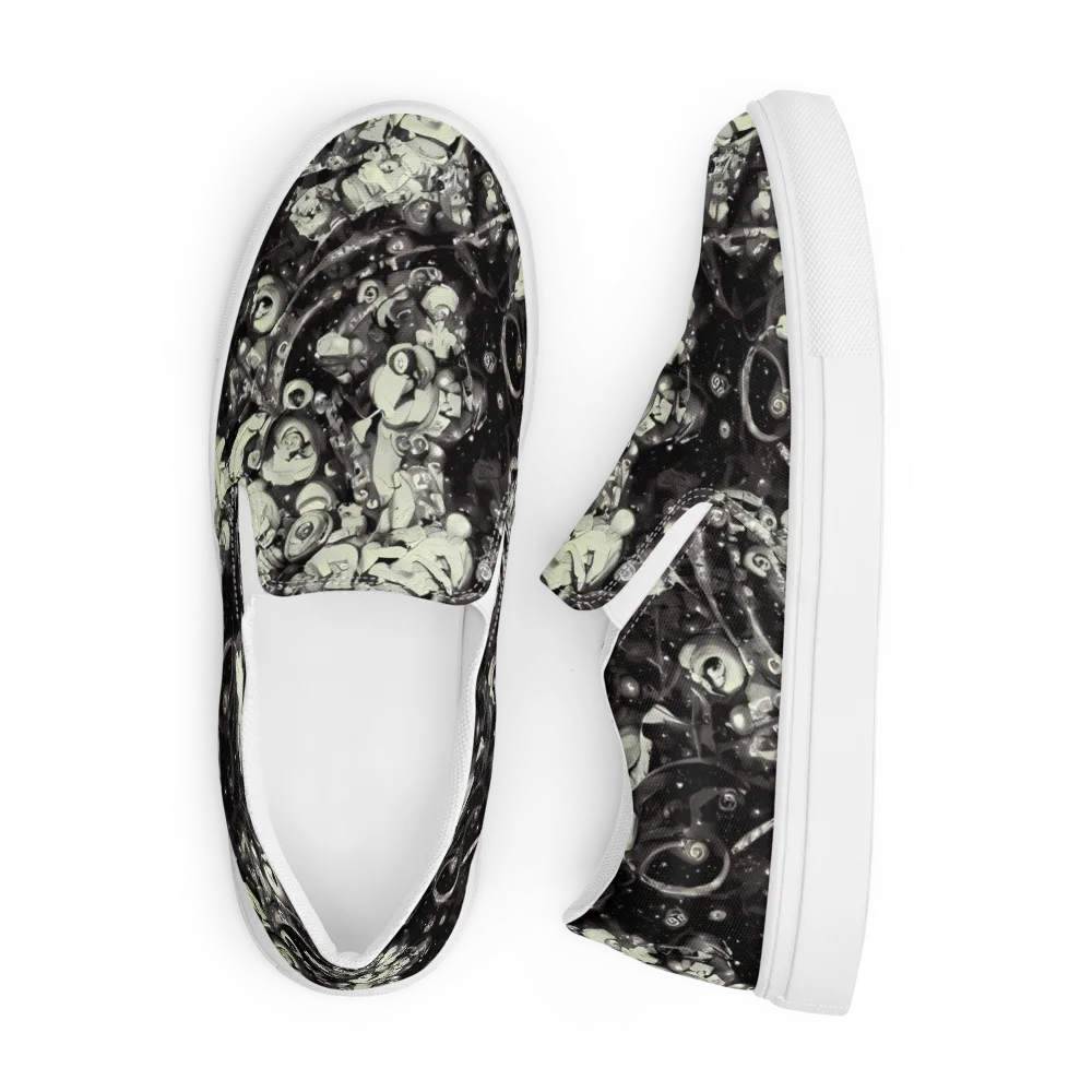 Nocturne Mosaic on Men's Slip-On Canvas Shoes — Front