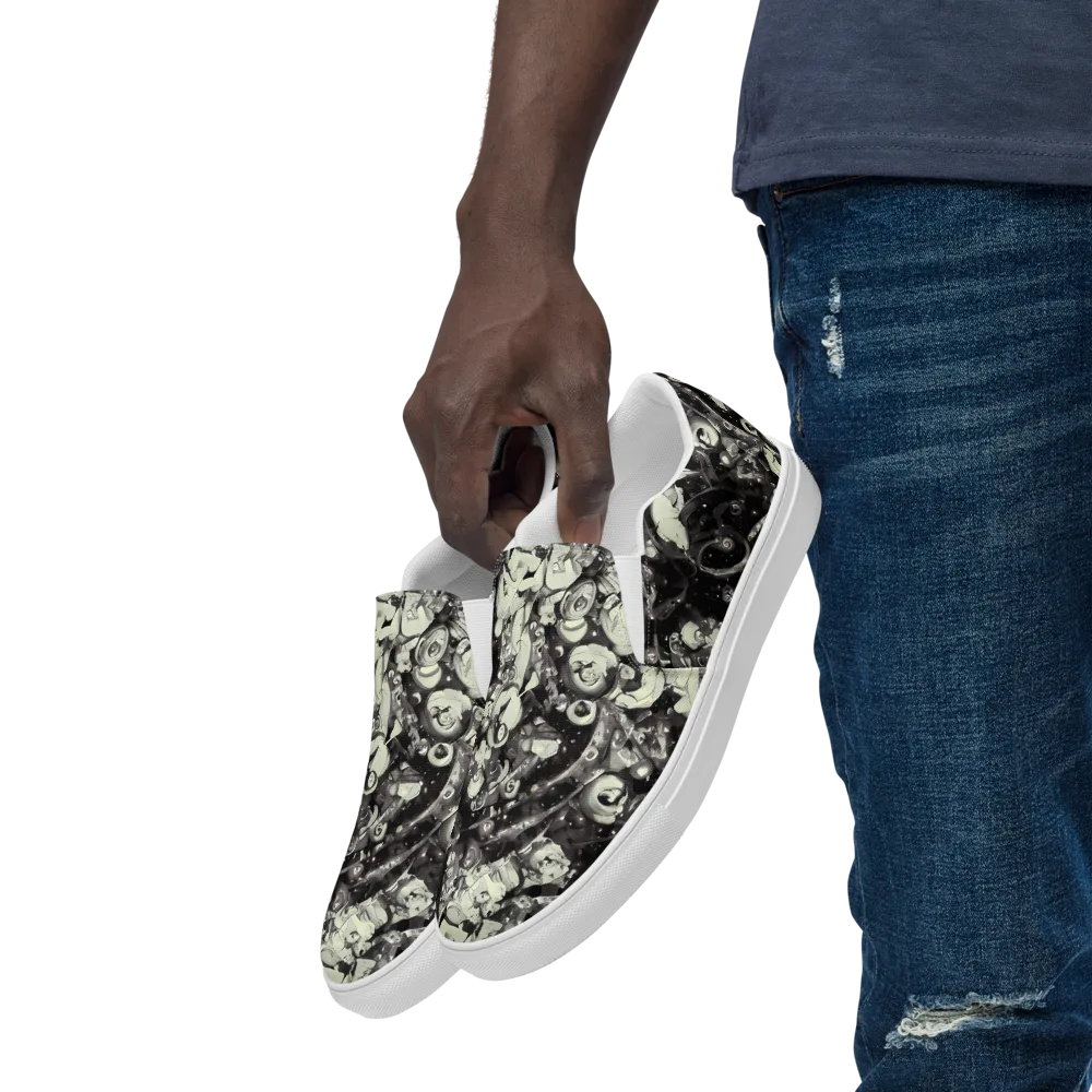 Nocturne Mosaic on Men's Slip-On Canvas Shoes — Left Front