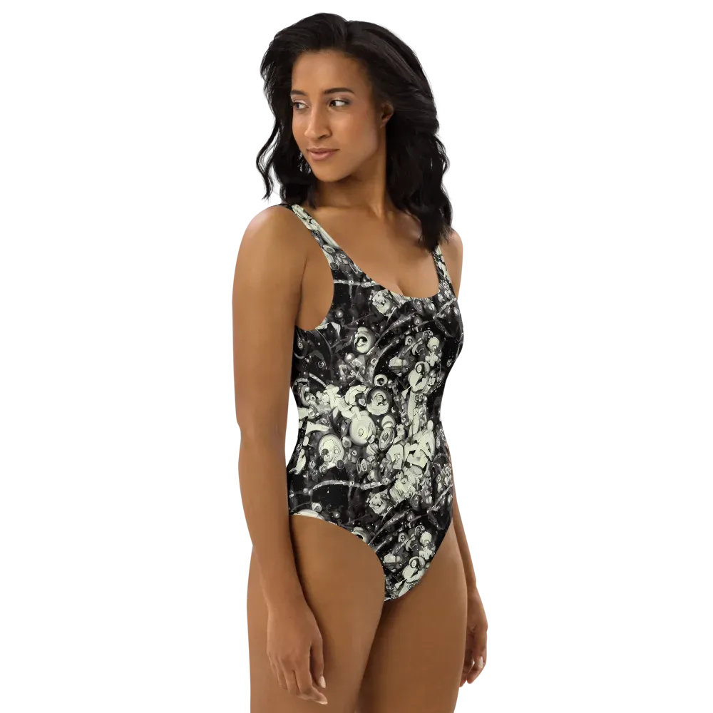Nocturne Mosaic on One-Piece Swimsuit — Right