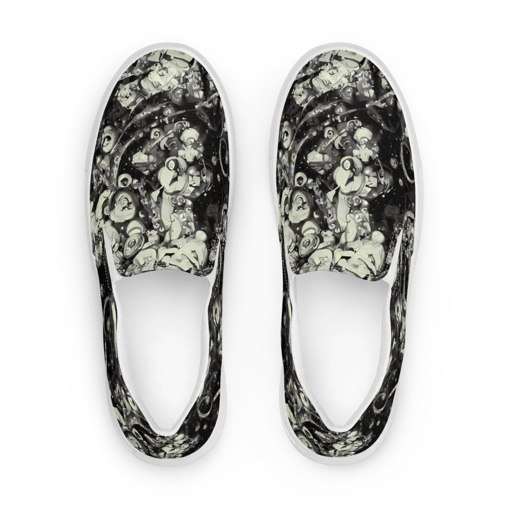 Nocturne Mosaic on Women's Slip-On Canvas Shoes — Front