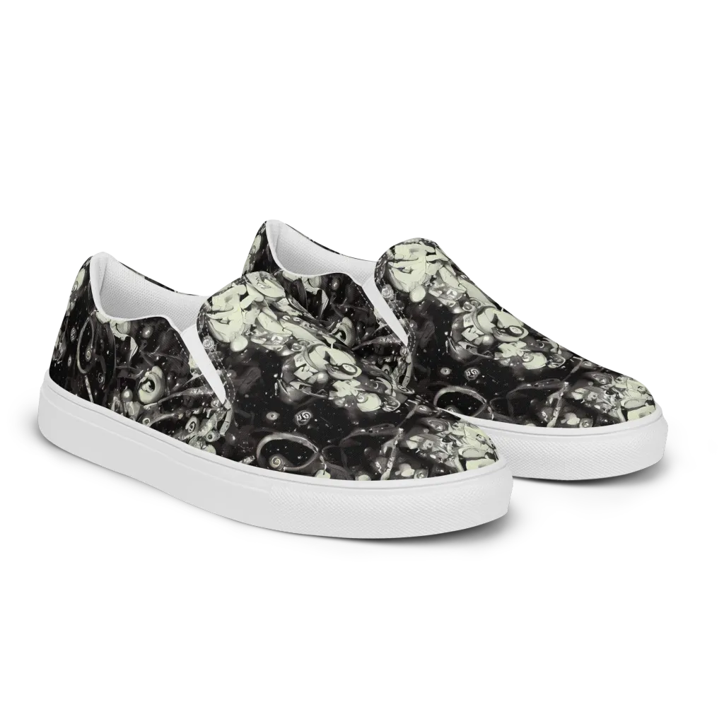 Nocturne Mosaic on Women's Slip-On Canvas Shoes — Right Front