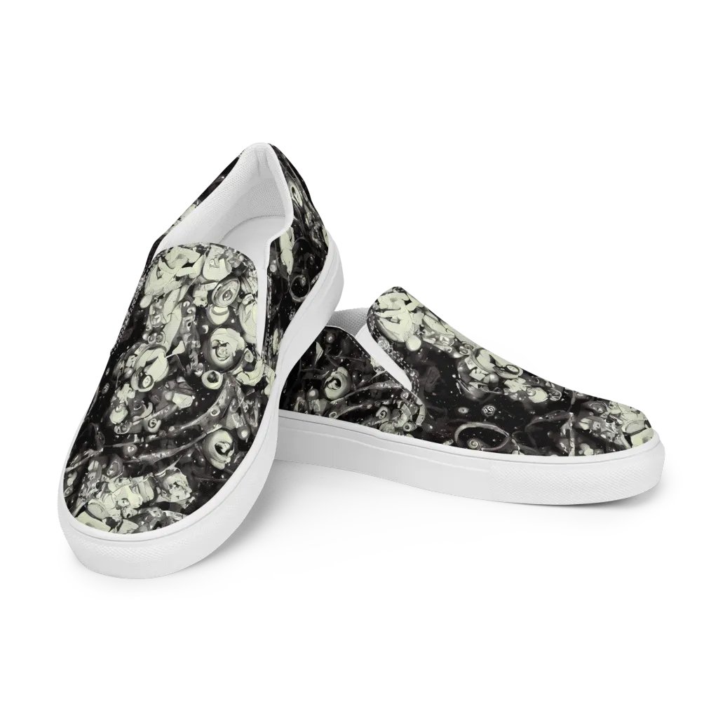 Nocturne Mosaic on Women's Slip-On Canvas Shoes — Left Front