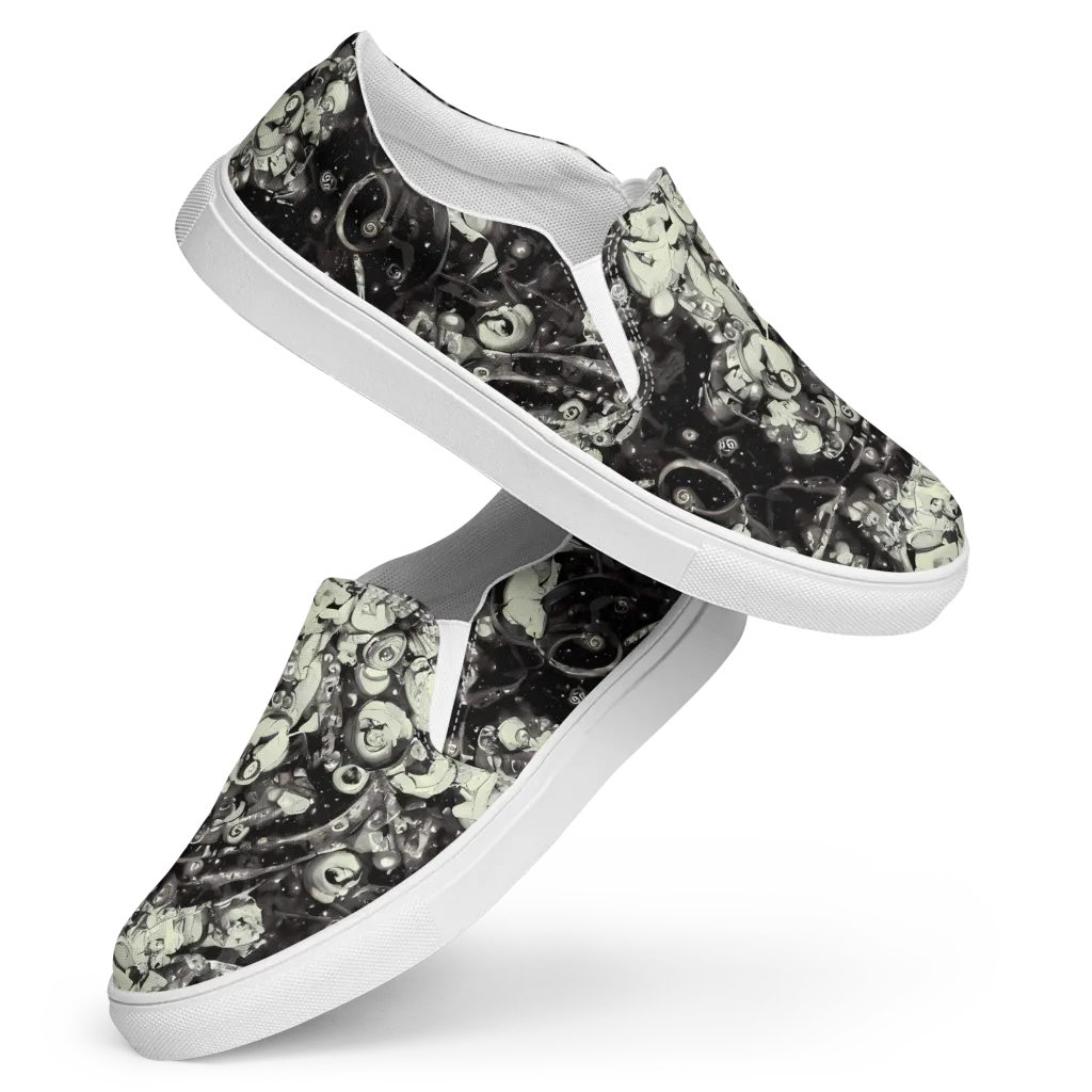 Nocturne Mosaic on Women's Slip-On Canvas Shoes — Front