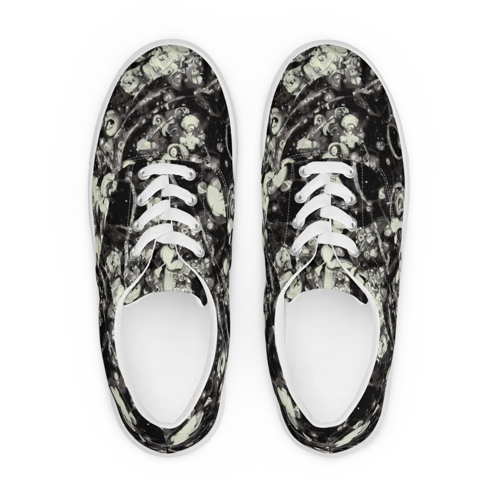 Nocturne Mosaic on Men's Lace-Up Canvas Shoes — Front