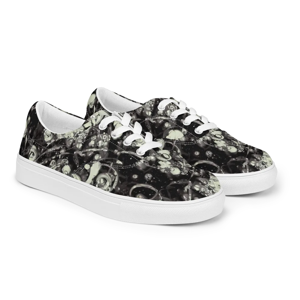 Nocturne Mosaic on Men's Lace-Up Canvas Shoes — Right Front