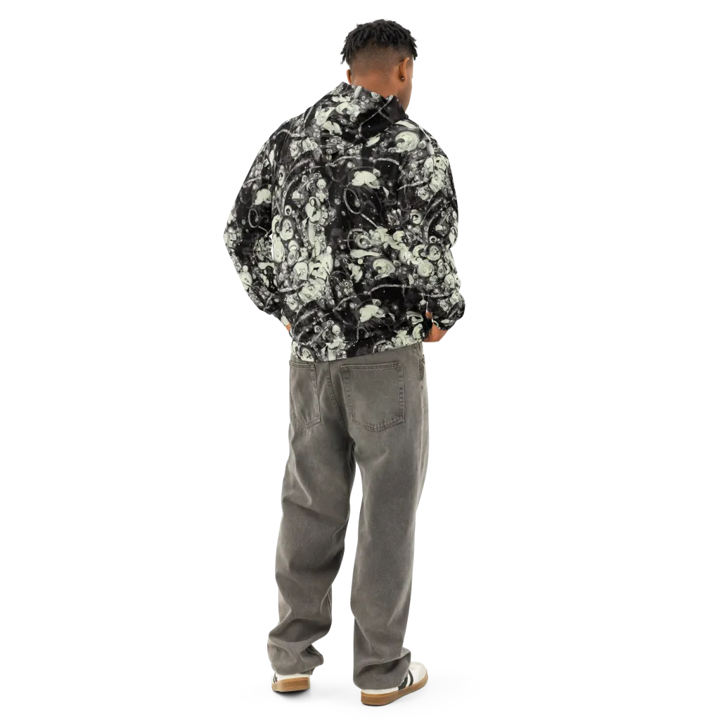 Nocturne Mosaic on Cotton Hoodie — Back
