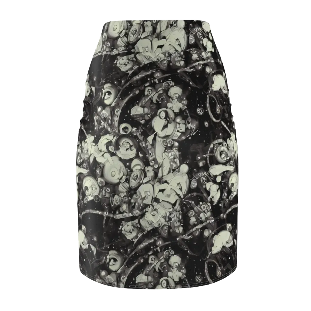 Nocturne Mosaic on Pencil Skirt — Back