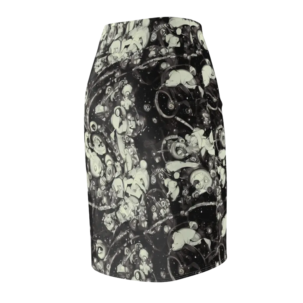 Nocturne Mosaic on Pencil Skirt — Back Side