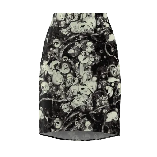 Nocturne Mosaic on a Pencil Skirt