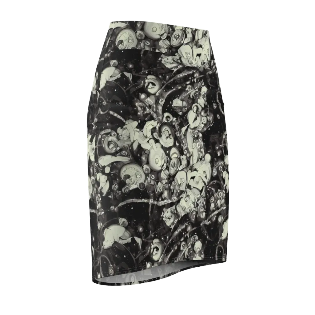 Nocturne Mosaic on Pencil Skirt — Front Side