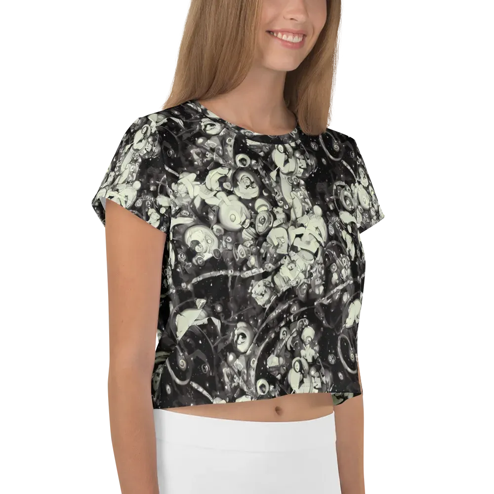 Nocturne Mosaic on Crop Tee — Right