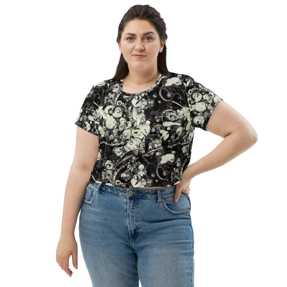 Nocturne Mosaic on Crop Tee — Front