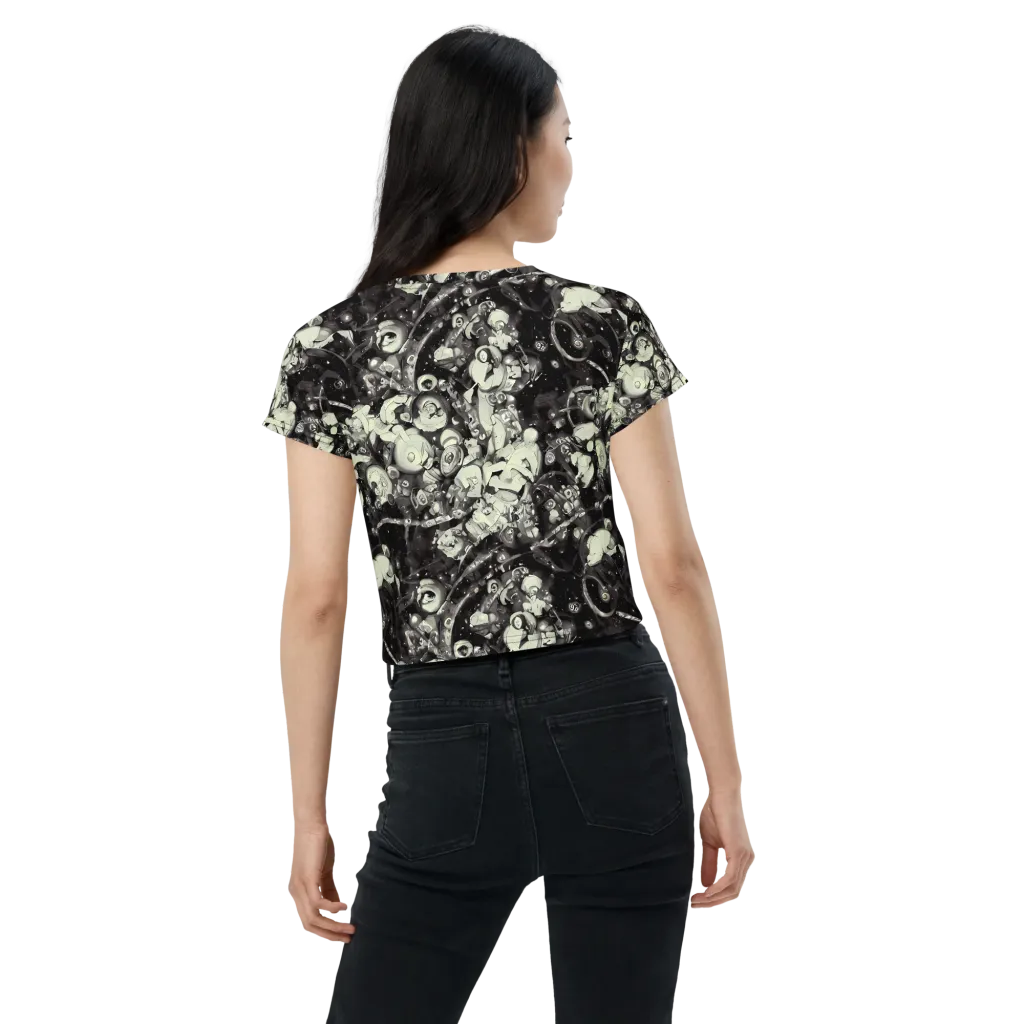 Nocturne Mosaic on Crop Tee — Back