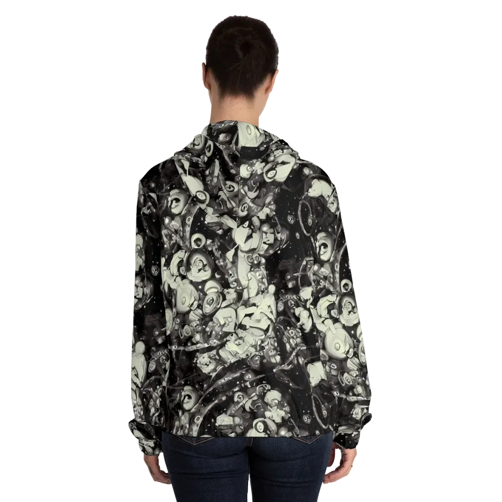 Nocturne Mosaic on Women's Full-Zip Hoodie — Back On Person