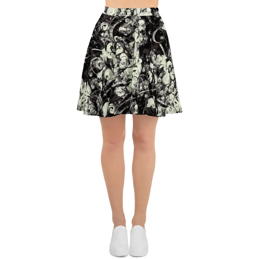 Nocturne Mosaic on Skater Skirt — Front