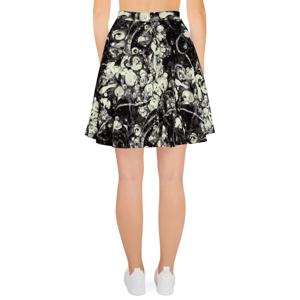 Nocturne Mosaic on Skater Skirt — Back