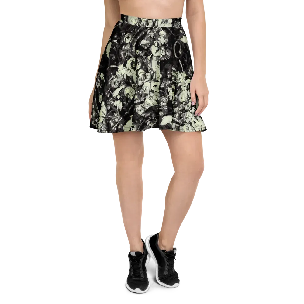 Nocturne Mosaic on Skater Skirt — Front