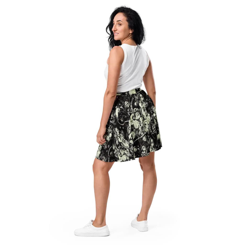 Nocturne Mosaic on Skater Skirt — Back