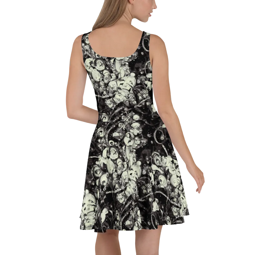 Nocturne Mosaic on Skater Dress — Back