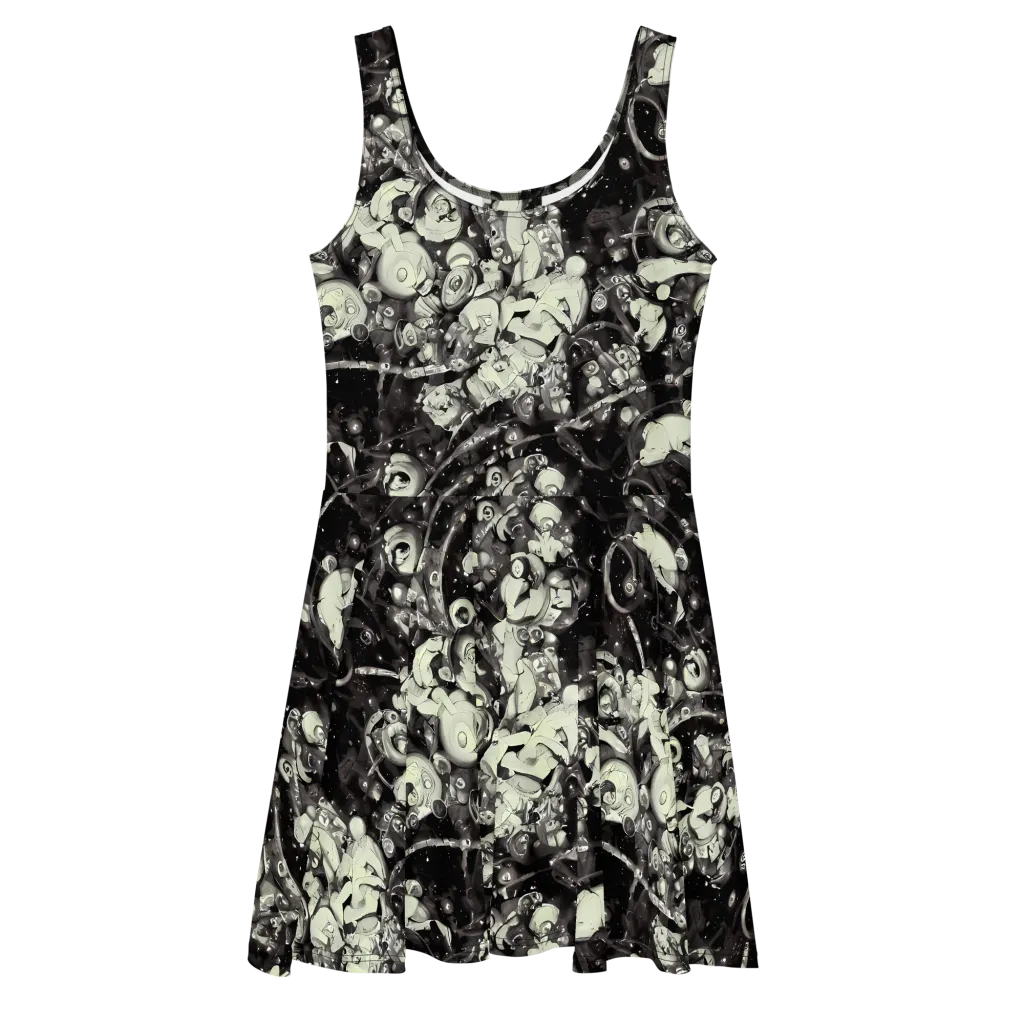 Nocturne Mosaic on Skater Dress — Front