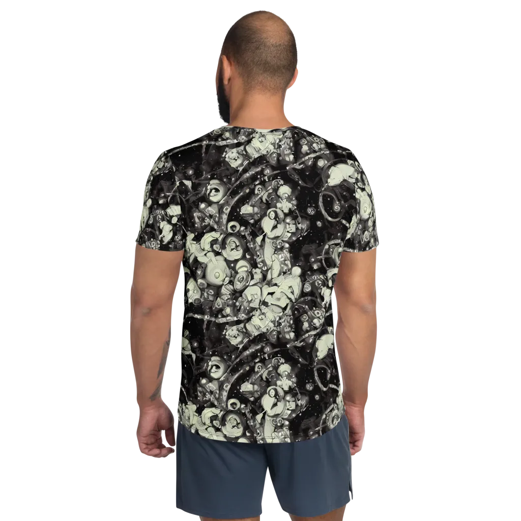 Nocturne Mosaic on Men's Athletic T-Shirt — Back